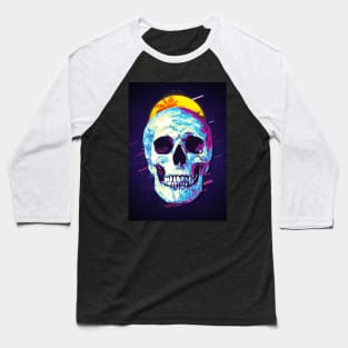 Skull retro80s Baseball T-Shirt